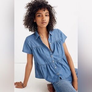 Mustard Seed Tiered Denim Top